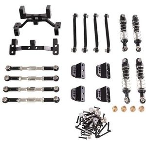 For MN model tweede generatie 99s afstandsbediening auto metalen upgrade accessoires staaf schokdemperset(Svart)