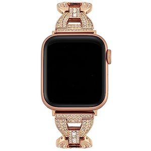 Anne Klein Premium Crystal Accented Fashion Armband voor Apple Watch, veilig, verstelbaar, Apple Watch Band vervanging, past op de meeste polsen, roségoud, 38/40/41 mm, Roségoud, 38/40/41mm