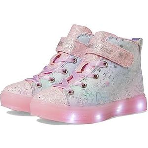 Skechers Kids Girls Twinkle Sparks Ice-Stellar Sneaker, Link Pink/Multi, 3 Little Kid