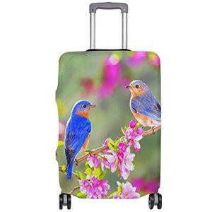 AJINGA Mooie Kleine Blauwe Vogels Blossom Tak Reizen Bagage Beschermer Koffer Cover M 22-24 in
