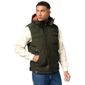 STONE HARBOUR Egoor S-3XL Gewatteerd vest met afneembare capuchon voor heren, olijfgroen, M