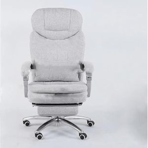 Ergonomische bureaustoel Hoge rugleuning bureaustoelen met verstelbare armleuning en voetpedaal Ligstoel Ademende gaasstoel