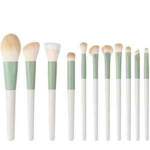 Kwastenset Professionele Make-upkwastenset 11 Stuks Zachte Kwasten Kunststof Handvat Gezichts- En Oogkwast For Make-up Make-Up Borstel Set