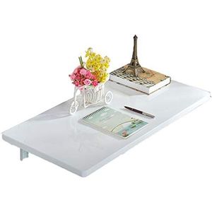 DangLeKJ Wandgemonteerde tafel, multifunctioneel laptopbureau, mdf-blad 15 kg capaciteit ruimtebesparend met druppelblad voor balkons, keuken badkamer (kleur: wit, maat: 90 x 50 cm)