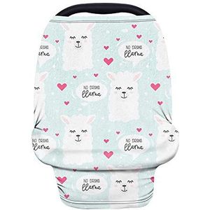 TOADDMOS Leuke Llama Animal Print Autostoel Nursing Borstvoeding Cover,Rekbare Ultra Zachte Autostoel Luifels, Kruidenier Winkelwagen Cover,Hoge Stoel Cover,Multi-Gebruik