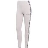 adidas Mujer Seasonal Essentials Leopard Print Tights with 3-Stripes, ice purple/MULTICOLOR, XL