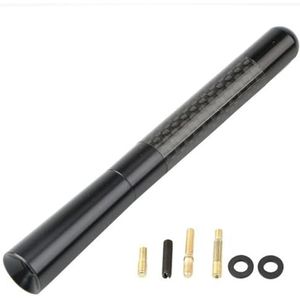 Audio- & videoantennes voor auto 3,5 cm/8 cm/12 cm universele korte autoradioantenne koolstofvezel zwarte dakantenne FM/AM metalen ontvangstantennes Autoradio Antenne(Black,12cm)