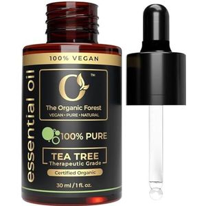 USDA Organic Tea Tree Essential Oil - 100% Pure & Natural - Best for Skin, Hair, Face, Foot Soak, Body Wash, Face Wash - Therapeutic Grade Essential Oil – 1 Fl Oz