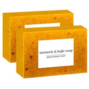 turmeric & kojic soap, Honey Glow Lemon Turmeric Kojic Acid Soap Bar, Turmeric and Kojic Acid Soap, Moisturizing Turmeric Soap Curcuma Soap, Turmeric Soap (2 PCS)