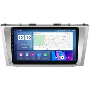 9 inch touch screen multimedia speler bluetooth autoradio voor Toyota Camry 2006-2011 Android 12.0 Car Stereo gebouwd carautoplay ondersteuning stuurwielbediening wifi 4g gps navigatie (Size : 4+WIFI