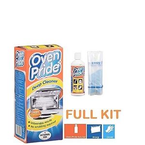 Oven Pride 500ml complete kit met VEILIGHEID Handschoenen en SMART tas voor Rack + Grill Eenvoudige reiniging Ontvet oven zonder schrobben, oven pride co