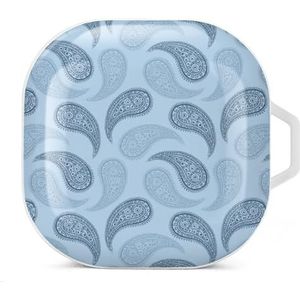Lichtblauw Paisley Oordopjes Hoesje Compatibel met Samsung Hard Shell Beschermhoes Wit-Stijl