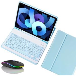 Toetsenbordhoes voor Samsung Galaxy Tab S8 Ultra/S9 Ultra/S10 Ultra 14.6'' 2024, Magnetisch Afneembaar Draadloos Achtergrondverlichting Toetsenbord met Bluetooth Muis,Blauw