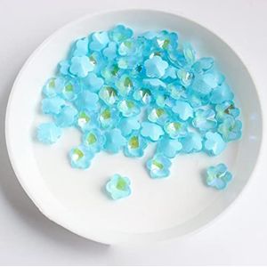 Leuke Mini Bloem 6MM Puntige Bodem 3D Kristalglas Nagel Strass Steen DIY Manicure Decoratie Accessoires-Lake blue mokka, Bloem 6mm,100st