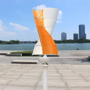 Geen lawaai windturbinegenerator 3000W Wind Verticale Turbine Generator Alternatief Gratis Energie Windmolen 24V 48V MPPT Controller Wind Systeem voor straatverlichting in huis(Color:Orange White,Size