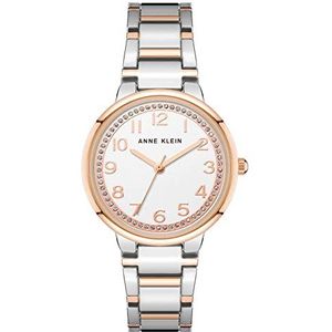 ANNE KLEIN Vrouwen Glitter Geaccentueerd Armband Horloge, Zilver/Rose Goud, armband
