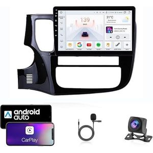 Android 13 Dubbel Din Auto Stereo Touchscreen Auto Stereo Voor Mitsubishi Qutlander 3 2012-2018 Met Bluetooth GPS Navigatie WiFi FM Radio USB/SWC/Plug en Play Ondersteuning Carplay&Android Auto(8 Core