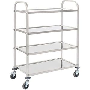 XGWKCNV Trolleys 4-Tier Keukenwagen 107x55x125 cm Roestvrij Staal Keuken & Eetwagen