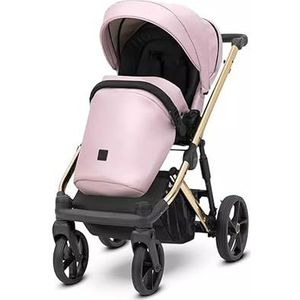 Arizo Premium 15 Baby Pink Eco kinderwagen goudkleurig frame
