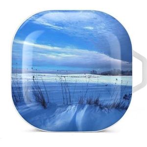Winter Sky Oordopjes Hoesje Compatibel met Samsung Hard Shell Beschermhoes Wit-Stijl