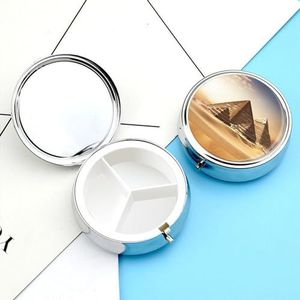 Pillendoosje pillendoosje voor vrouwen, wekelijkse pillenorganizer met 3 compartimenten, Egyptische piramides, kleine pillendoos, pillendoos, draagbare vitaminehouderdozen voor op reis,