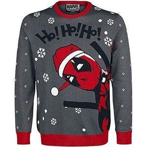 Deadpool Ho! Ho! Ho! Christmas jumper grijs-rood S