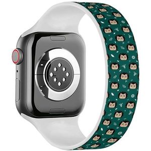 Solo Loop band compatibel met alle series Apple Watch 42/44/45/49mm (schattige kinderen egel meisjes) rekbare siliconen band band accessoire, Siliconen, Geen edelsteen
