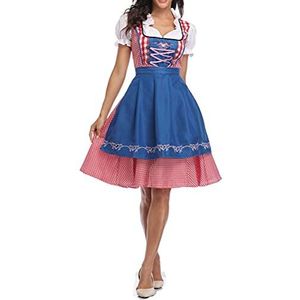JTLB Midi-dirndl-set, klederdracht, Oktoberfest, borduurwerk, blouse, schort, jurken, petticoat, bierzus, restaurant, kelner, cosplay, dienstmeisje, kostuum, bier meisje