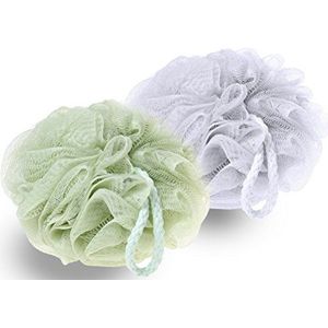 ofoen bad Puff, 2 Pack bad douche Sponge, Poef Loofahs mesh borstel douche bal, mesh bad en douche Sponge