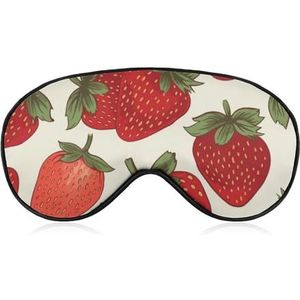 Aardbeienoogmasker, zijslaapmasker, licht, blinddoek, slaapmasker, neuskussen en elastische band, voor kinderen, dames en heren