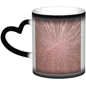 Rose Goud Roze Gedrukt, Keramiek Mok Warmtegevoelige Kleur Veranderende Mok in de Hemel Koffie Mokken Keramische Kop 330ml