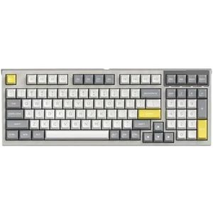 QPSJXN FL980 Mechanisch Toetsenbord 98-Key RGB Backlight Hot-swappable Drie-mode Compatibel met En Kantoor Gebruik (Tri-Mode Stil Grijs)