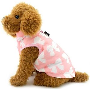 ZUNEA Kleine Hond Kleding Voor Vrouwelijke Winter Gewatteerde Harnas Jas Vest Puppy Jas Roze Boog S (Deze harnas jas valt klein, pls kies de maat zorgvuldig)