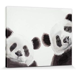 1art1 Pandas Poster Kunstdruk Op Canvas Les Perplexes, Aimee Del Valle Muurschildering Print XXL Op Brancard | Afbeelding Affiche 50x40 cm