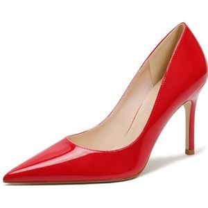 Schoenhakken- Elegante Damespumps - Stiletto-Sexy Naaldhak - Gesloten Puntige Teen - Avond-Feest - Luxe Mode-Schoen Vrouwelijke Hak, 31 Rood, 40 EU