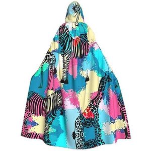 DURAGS Gekleurde zebra modieuze cosplay kostuum mantel - unisex vampier cape voor Halloween & rollenspel evenementen