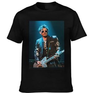 Viplili Johnny Actor Depp T-shirt Stars Graphic Tees Shirt Print Ronde hals Tops Korte Mouw T-shirt voor Mannen Vrouwen 8 Maten, Zwart, S
