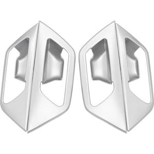 Voor Peugeot 3008 GT 2017-2021 1 Set Auto Binnendeur ABS Koolstofvezel Zilver Binnendeur Handvat Frame Onderdelen(Zilver)
