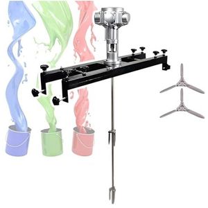 Pneumatische verfmixer, lucht roerder, standaard mixer, opvouwbare propeller, menggereedschap voor roerder, automatische terugtrekkende turbine, (drie cilinder)