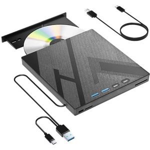 7-in-1 multifunctionele externe optische drive CD DVD VCD-branderspeler Luxe draagbare driver met USB3.0 USB-C SD TF-kaartsleuven