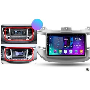 ZWCLSH Android Radio Compatibel met Hyundai Tucson 3 2015-2018 Autoradio GPS Navigatie 9 Inch QLED Touchscreen Draadloze Carplay Android Auto 4G LTE Wifi SWC DSP Achtercamera, A,1NF