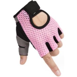 Sporthandschoenen Handschoenen Voor Heren Trainingshandschoenen Volledige Handpalmbescherming En Extra Grip Gymhandschoenen Voor Gewicht Mountainbike (Color : Rosa, Size : M)