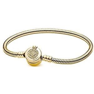 Oorbellen 925 Silver Crown Snake Bone Bracelet Fit Originele European Charm Bracelet Diy Sieraden die cadeau for vrouwen maken Oorbellen voor dames (Color : Gold, Size : 16cm)