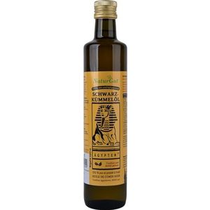 Koudgeperste zwarte komijnolie Nigella sativa uit Egypte 500ml