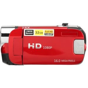 Videocamerarecorder, 1/4 Inch Schroefgat 1080P Resolutie 16MP Digitale Camera voor Reisbruiloftopname (rood)