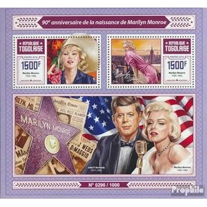 Togo Blok 1268 (compleet. Kwestie) 2016 Marilyn Monroe (Postzegels voor verzamelaars) Beroemdheden/Film/Theater
