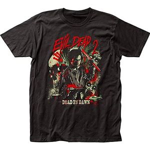 Evil Dead II Dead by Dawn Fitted Jersey tee Black overhemden(Small)