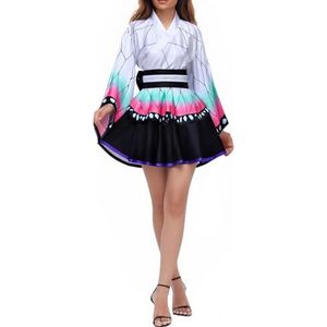 MANMICOS Amerikaanse maat Anime cosplay kostuum Vrouwen kimono rok feestpak (wit, XX-Small)