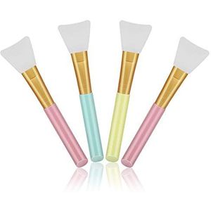 4 stuks siliconen gezichtsmasker, kwast, flexibel gezichtsmodder, masker, applicator, kwast, haarloze vochtinbrengende crème, applicator, gereedschap, zacht gezichtsmasker, applicator voor modder, klei houtskool mengmasker