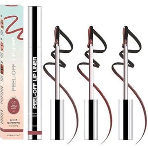 3 stuks lipvlees, peel-off, peel off lipliner stick, volumegevend en hydraterend, langdurig, 24 uur lipvlek peel off, lange houdbaarheid